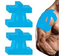 12 Pcs Kinesiology Tape for Shoulder Elastic Latex-Free Physio Tape Waterproof & Breathable Pre Cut Kinesiology Athletic Sticker Strips for Shoulder Support Muscle Pain Relief (Blue)