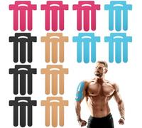 12 Pcs Kinesiology Tape for Shoulder,Precut Sports Physio K Tape Support and Muscle Pain Relief,Waterproof Durable Shoulder Tapes Original Cotton Elastic Kinesiology Athletic Tape
