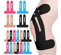 12 Pcs Kinesiology Tape, Precut Knee Tape, Kinesiology Tape Knee for Relief Athletic, 4 Colors Sports Tape, Waterproof & Elastic, Effective Muscle Support, Breathable Hypoallergenic Latex-Free