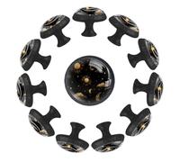 12 PCS Knobs for Dresser Drawers, Magic Sun Moon Clouds Stars on Dark Background ABS Round Kitchen Cabinet Handles Pulls for Kitchen Cupboard Wardrobe Hardware Bedroom