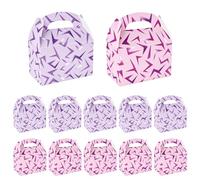 12 Pcs Korean Pop Demon Energy Party Favor Boxes Birthday Decorations Supplies, Purple and Pink Lightning Crack Goodie Gift Boxes Gable Box with Handles for Snacks Candy