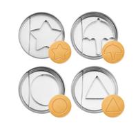 12 Pcs Korean Sugar Candy Making Tool, Umbrella Triangle Star Round Shape Cookies Cutters Biscuits Mold with Tin Case Needle, for Home Baking Kids Crafts & Dessert Design(Size:4set/Pack)