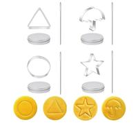 12 Pcs Korean Sugar Candy Making Tools Sugar Game Kit, Stainless Steel Cookie Cutters Biscuit Molds, Umbrella Triangle Heart Star Cookie Cutter Squid Candy Game Kit for Party Sugar Game Cookies