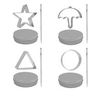 12 Pcs Korean Sugar Candy Making Tools Sugar Game Kit Stainless Steel Cookie Cutters Biscuit Molds Umbrella Triangle Heart Star Cookie Cutter Squid Game Cookies for Party Sugar Game Cookies