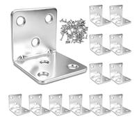 12 Pcs L Brackets for Wood 40x40x40mm Heavy Duty Angle Bracket 2mm Thick Right 90 Degree Mmetal Brackets for Wood with 72 Screws Ideal for DIY Furniture Fixations Repair