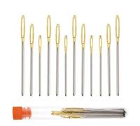 12 Pcs Large Eye Blunt Sewing Needles Tapestry Stainless Steel Yarn Knitting Needles Embroidery Hand Sewing Needles with Aluminum Needle Storage Tube,Bodkin Needle Sewing Needle darning Needle