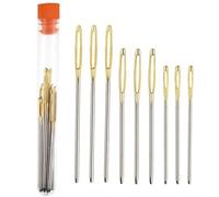 12 Pcs Large Eye Blunt Sewing Needles Tapestry Stainless Steel Yarn Knitting Needles Embroidery Hand Sewing Needles with Aluminum Needle Storage Tube, Darning Needle