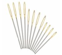 12 Pcs Large Eye Blunt Stainless Steel Sewing Needles Set, Gold, Hobbies/Sewing, Hand Sewing Needles, Embroidery, Quilting, Darning