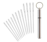 12 PCS Large Eye Blunt Tapestry Sewing Needles for Yarn and Embroidery, Stainless Steel Hand Knitting Needles Set with Aluminum Storage Tube for Cross Stitch, Darning, Needlework and Crafts