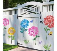 12 PCS Large Flower Painting Stencils, Reusable Sunflower Stencils for Paint on Wood Rocks Canvas Fabric Glass Pottery DIY Painting Art Projects