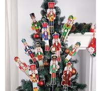 12 PCS Large Nutcracker Christmas Ornaments Christmas Tree Picks Decorations Nutcracker Figure Xmas Tree Topper Ornaments for Home Office Winter Holiday Xmas Party Supplies