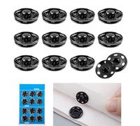 12 Pcs Large Press Studs Press Studs Snap Fasteners 19mm Black Metal Poppers Fasteners Set for Clothing Purse Handbag Shirt Shoes Coat Hats Sewing Repair