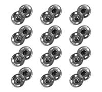 12 PCS Large Press Studs Snap Fasteners - Large Snaps for Sewing, Big Sew on Snap, 21mm Sew-on Snap Buttons, Metal Snaps Fasteners Press Studs Buttons for Sewing Clothing (Black)