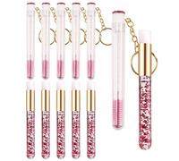 12 Pcs Lash Shampoo Brushes Disposable Tube Lash Spoolie Brush Set, 6 pcs Eyelash Extensions Mascara Wand Brushes 6pcs Peel off Blackhead Nose Cleaning Brush for Women (Rose sets)