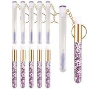 12 Pcs Lash Shampoo Brushes Disposable Tube Lash Spoolie Brush Set, 6 pcs Eyelash Extensions Mascara Wand Brushes 6pcs Peel off Blackhead Nose Cleaning Brush for Women (Purple sets)