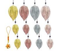 12 Pcs Leaf Tree Pendant, with 1 Small Bell Pendant, Home Decoration Accessories, Metal Pendants, Hanging Leaf Decoration, Available for Window