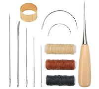 12 PCS Leather Sewing Kit,Upholstery Repair Sewing Kit,Leather Sewing Needles Tools,Wood Handle Leather Stitching Tool for Beginners in Leather Sofas Carpet Craftsmanship DIY Sewing Kit