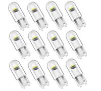 12 Pcs LED Bulbs, Car Bulbs Sidelight Light T10 12V W5W COB LED Bulb Dome Map Door Side Light, Interior Number Plate Capless Side Lights Replacement Cool Bulbs for Trunk Tail Light Bulbs (White)