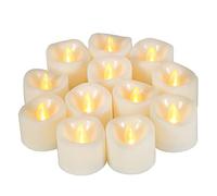 12 PCS LED Flameless Flickering Tea Lights Candle Battery Operated/Electric Flicker Tealights Bulk Small LED Candles for Xmas, Party, Festival, Christmas Decorations etc (Batteries Included)