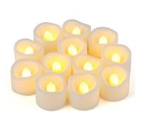 12 PCS LED Flameless Flickering Tea Lights Candle Battery Operated/Electric Flicker Tealights Bulk Small LED Candles for Xmas, Party, Festival, Christmas Decorations etc (Batteries Included)