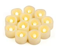 12 PCS LED Flameless Flickering Tea Lights Votive Candle Battery Operated/Electric Flicker LED Tealight Bulk Fake Candles for Halloween Christmas Wedding Party Decorations etc.(Warm White)