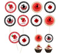 12 Pcs Lest We Forget Soldier Silhouette Cupcake Toppers, Remembrance Day Red Flower Cupcake, Poppy Party Cupcakes Toppers, Remembrance Cake Decor Perfect for Remembrance Day Theme Party Cake Decor