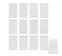 12 pcs Letter Stencils, Alphabet Stencils, Letters for Crafts Reusable Assorted Styles Letter Templates for DIY Craft Photo Album Scrapbook 、Write a Letter
