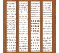 12 Pcs Letters Stencil Set, Reusable Alphabet Stencils, 4 x 7 Inch Number Stencils with Symbols, Font Templates for Painting, Journaling, Scrapbook Decor Notebook & DIY Craft Projects