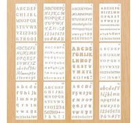 12 Pcs Letters Stencil Set, Reusable Alphabet Stencils, 4 x 7 Inch Number Stencils with Symbols, Font Templates for Painting, Journaling, Scrapbook Decor Notebook & DIY Craft Projects