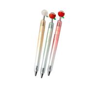 12 PCs-Light-Discolored Double-Bead Quick-Drying Fun Fruit Twist Pen-Light Apricot Yellow -0.5mm
