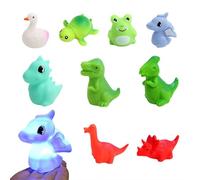 12 PCS Light Up Bath Toys, Flashing Colourful LED Bathtub Animal Toy, Bathtime Floating Rubber Shower Gifts, Pool & Party - Dinosaur & Ocean Creatures, No Batteries Needed