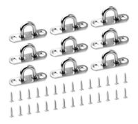 12 Pcs M5 Stainless Steel Pad Eye Plate Kit with Screws, Corrosion-Resistant U-Hook for Marine, Boat, Outdoor & Indoor Use, Heavy Duty Ceiling & Wall Mount for Suspension Training
