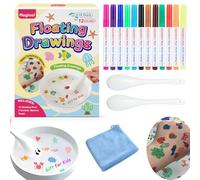 12 Pcs Magical Floating Pens with 2 Spoons and Towel, Magic Floating Drawing Pens for Kids, Water Art Floating Drawings Marker Bundle for Transfer Tattoos, Kiddies Create Craft Kit for Girls & Boys
