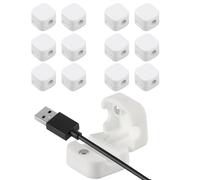 12 Pcs Magnetic Cable Clips, Holders, Desk Organisers, Self Adhesive Wire Management Tidy Clips for Phone Charging Cord Organizer Holder (White)