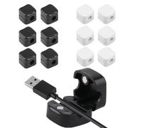 12 Pcs Magnetic Cable Clips, Magnetic Cable Holders, Desk Magnetic Cable Organisers, Self Adhesive Desk Wire Cable Management Tidy Clips for Phone Charging Cable Magnetic Cable Cord Organizer Holder