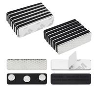 12 Pcs Magnetic Name Tag Holders, Name Tag Magnet with 3 Strong Neodymium Magnets, Badge Holder Magnet 1.7 x 0.5 Inch, Adhesive Two-Piece Magnet Tag Badge Holders for Uniform Clothing