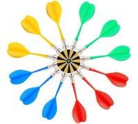 12 Pcs Magnetic Safety Darts Indoor Game Target Accessories Soft Darts Mix of 4 Colours (Blue Green Red Yellow)