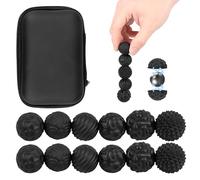 12 Pcs Magnetic Stress Relief Balls, 22mm Silicone Shell Fidget Balls with 6 Textures, Anti-Static Sensory Tool for Kids Adults Office Home School Focus(black,12)