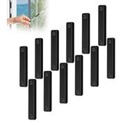 12 Pcs Magnetic Strips for Window Fly Screens,Self-Adhesive Magnetic Strips Clips,Punch-Free Universal Strong Magnet for Fly Screens Window Net Insect Screen, Mesh Curtains, Door Curtains-Black