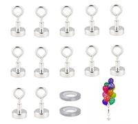 12 Pcs Magnetic Weights for Balloons, Reusable Balloon Weight Set With 2PCS Ribbon, Balloons Stand, Helium Balloon Weights for Birthday, Wedding, Party Decorations