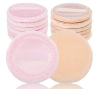 12 Pcs Makeup Powder Puff Round Velour Face Makeup Powder Pads With Ribbon For Loose Pressed And Setting Powder Soft Face Compact Powder Puffs For Loose Setting Pressed Powder