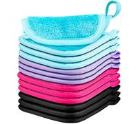 12 Pcs Makeup Remover Cloth, Premium Reusable Makeup Remover Pads Towels, Washable Microfiber Face Cloth, Soft Makeup Washcloths for Face, Face Wash Cloths, Drying Facial Cleansing Cloths 5 X 5 inch