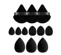 12 pcs Makeup Sponge Blender Sponges for Liquid, Cream, and Powder, Make up sponges for foundation Powder Puff Face Triangle Face Makeup Puff Wet Dry Dual-Use(Black）