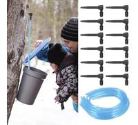 12 Pcs Maple Syrup Taps Kit, Maple Syrup Tree Tapping Kit with 12× Plastic Taps and Food Grade Tree Sap Spile Extractor Tubes for Winter, Spring