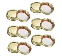 12 Pcs Mason Jar Lids, Tinplate Split-Type Leak Proof Canning Lids & Jam Jar Covers Regular Mouth 70MM Leak Proof for Food Storage Gold