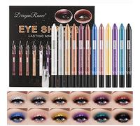 12 Pcs Matte Eyeshadow Stick Set with Sharpener Cap, Sitovely Long Lasting Pearly Sparkle Glitter Eyeshadow Pencil Shimmer Metallic Eye Shadow Makeup (A, M)