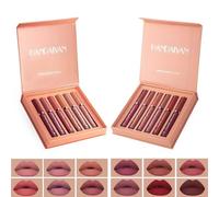 12 Pcs Matte Liquid Lipstick Set | Hydrating Waterproof Non Stick Lip Liner Lip Gloss Velvet Finish | Long Lasting Shades of Red & Pink Color | Beauty Makeup Kit & Gift Packed for Women (2.5 ML Each)