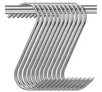 12 Pcs Meat Hooks, 5 Inch Stainless Steel Butcher Hooks (4MM Diameter), S Shaped for Hanging Bacon, Sausage, Hunting Smoking Ribs, Drying, Grilling BBQ - Kitchen, Market