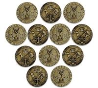 12 Pcs Memento Mori Coin Stoic Challenge Coin Memento Vivere Reminder Token Inspirational Momento Mori Stoicism Gifts Skull Token Medallions for Daily Stoic Practice