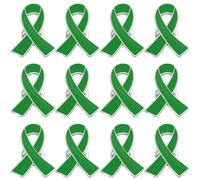 12 Pcs Mental Health Awareness Pins Items Green Ribbon Mental Health Awareness Decorations Hope Pin for Charity Fundraiser Supplies Bulk Green Ribbon Pins
